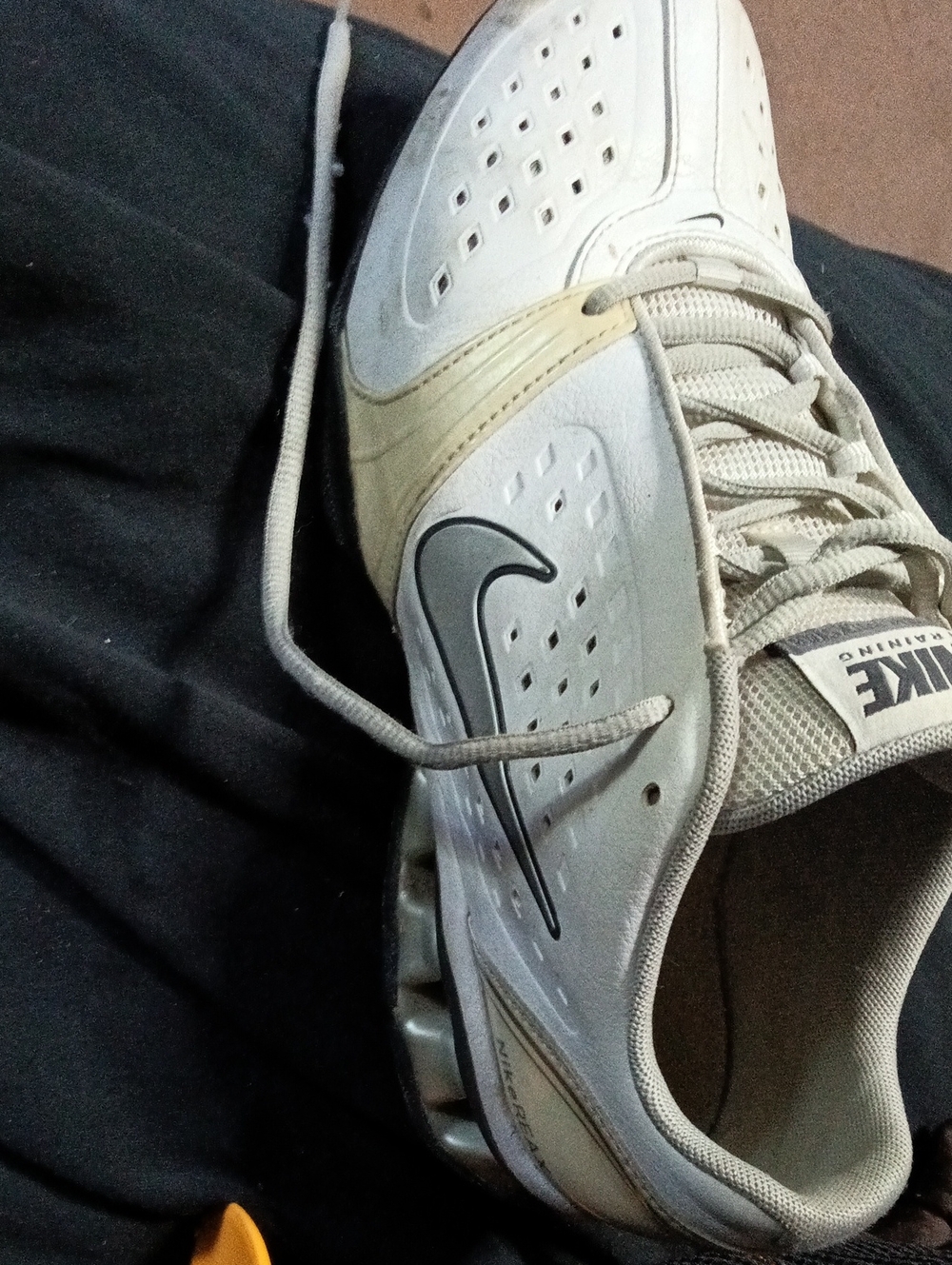 Nike Men’s White and Cream Athletic Training Shoes